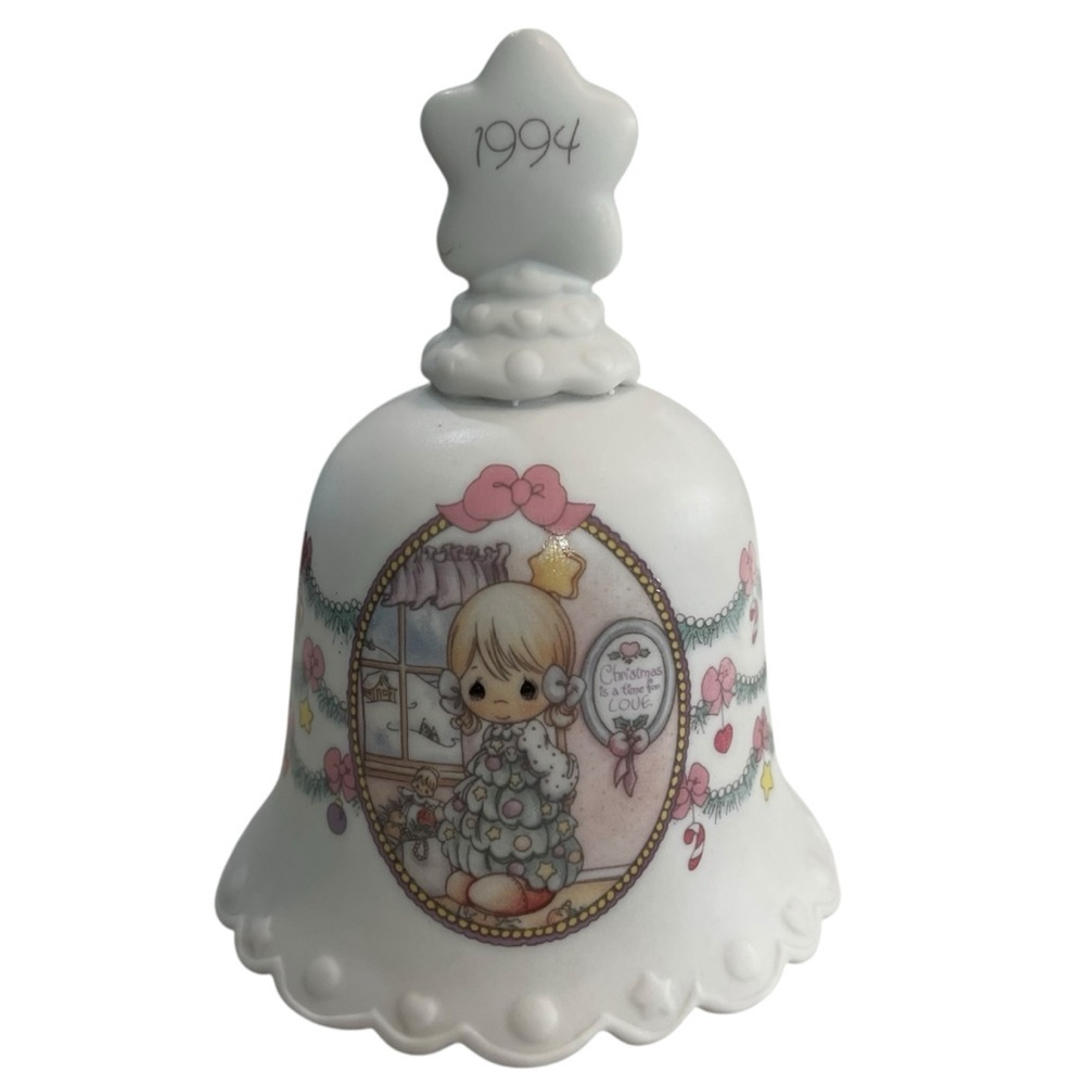 1994 Precious Moments Pretty As A Christmas Tree Vintage Bell EUC